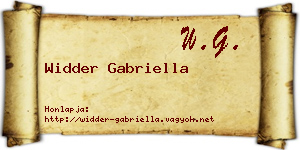 Widder Gabriella névjegykártya